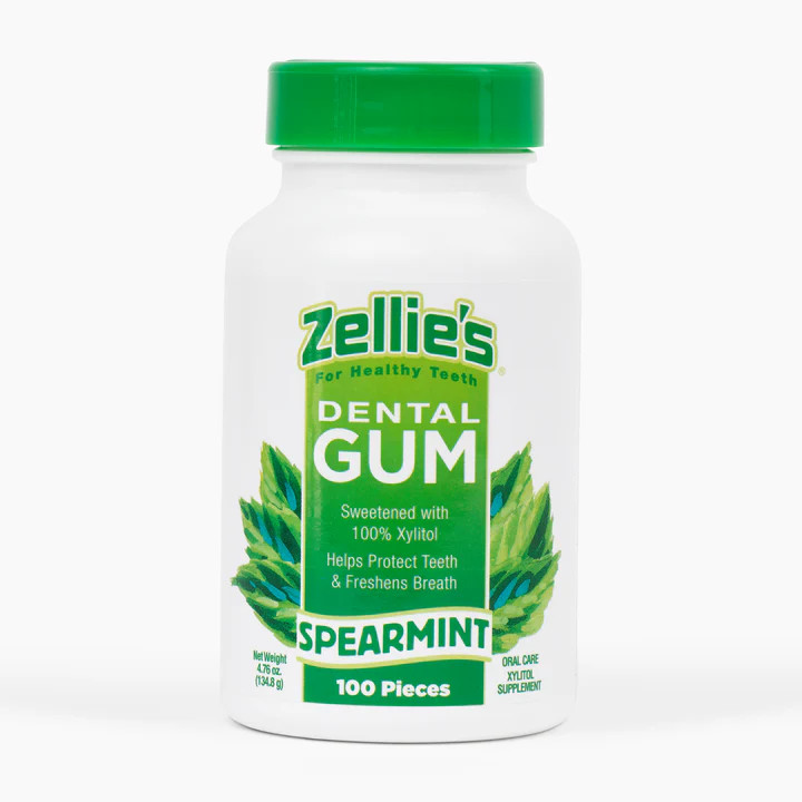 Zellie's Xylitol Dental Gum - Spearmint 100ct Jar (image for) Zellie's Xylitol Dental Gum - Spearmint 100ct Jar